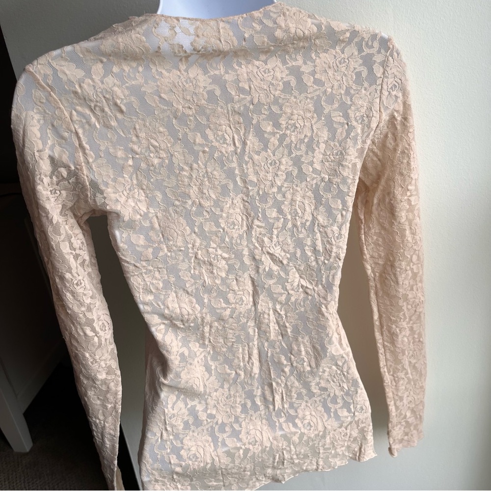 Hanky Panky Signature Lace Long Sleeve Top - Nude - Picture 3 of 5